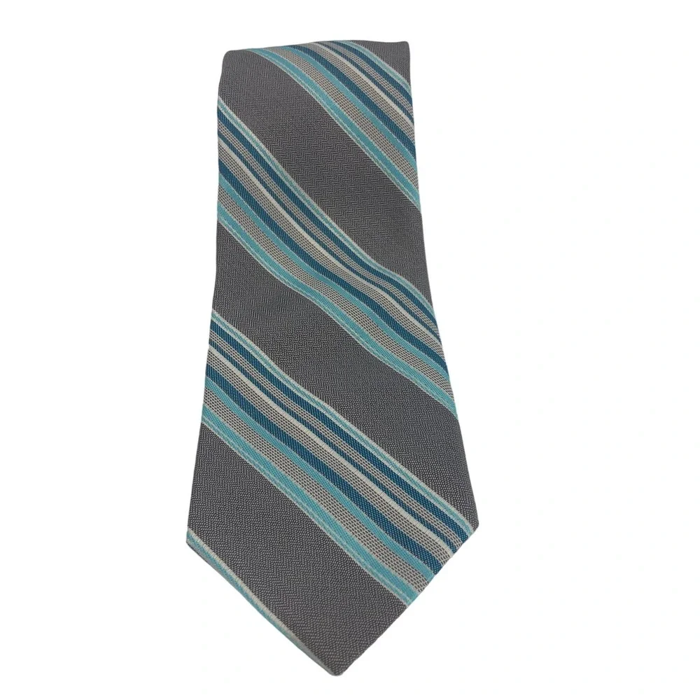 Youth Gray and Blue Clip on Tie